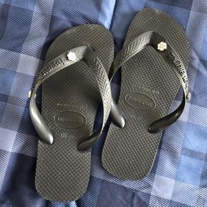 Nearly new blinged Havaianas sandals